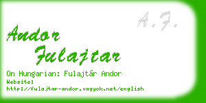 andor fulajtar business card